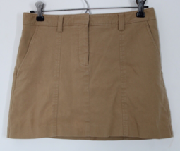 Theory 2 Tan Brown Cotton Stretch Mini Skirt USA - £20.54 GBP