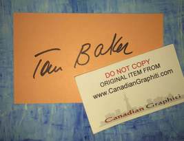 Tom Baker Hand Signed Autograph Index Card COA - $50.00