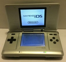 Original Nintendo DS Silver Handheld Video Game Console works with Broke... - $71.70