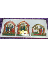 Nativity Ornaments Brass Nativity 3D Christmas Around the World Set of 3... - $22.78 CAD