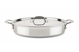 ALL-CLAD D3  BRUSHED  4.5 QT SEAR &amp; ROAST PAN WITH LID - £66.52 GBP