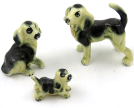 VTG Bone China Miniature Cocker Spaniel Family of 3 Figurines Japan - $9.85