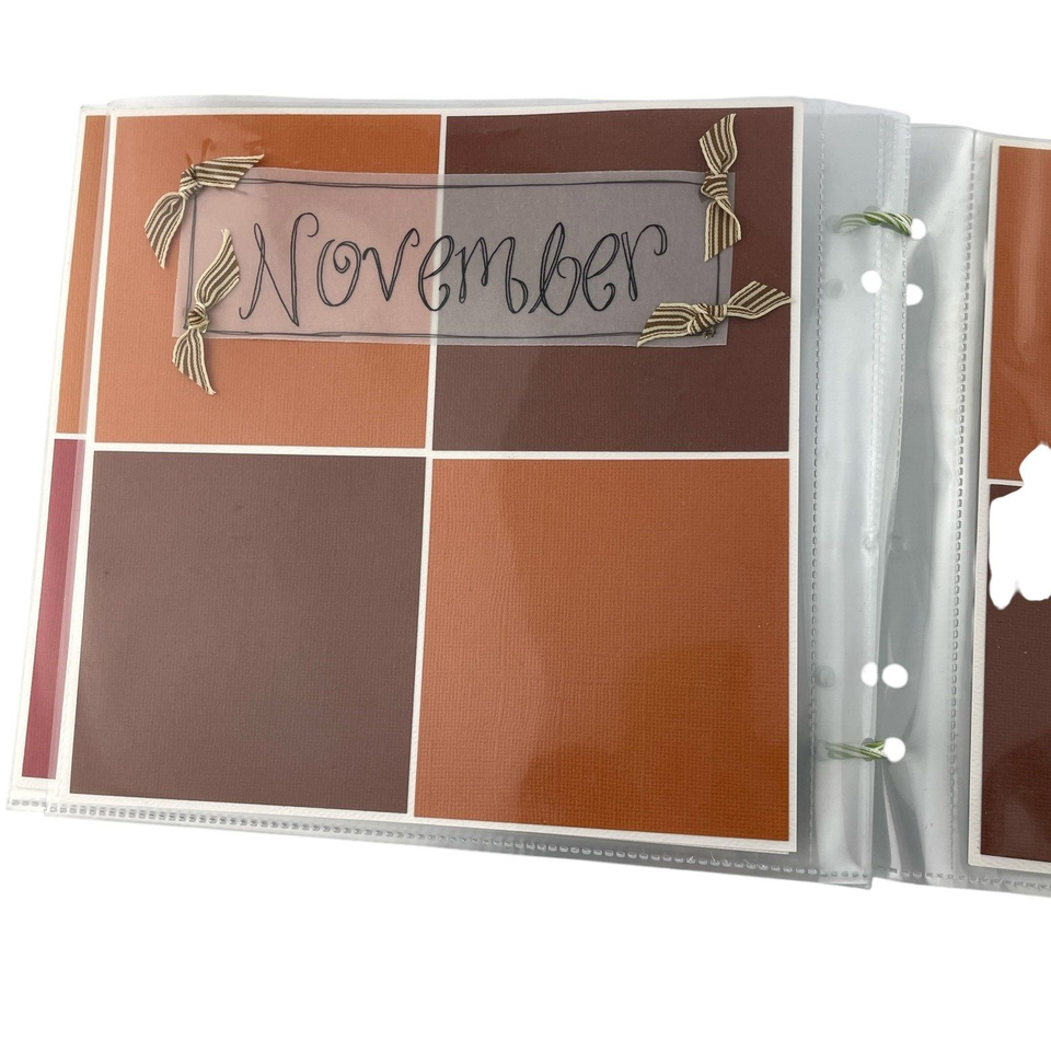 Handmade Scrapbook Album The Year In Review Twelve Month 8" x 8" Page Size Item image 12