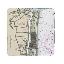 Betsy Drake Ocean Isle, NC Nautical Map Coaster Set of 4 - £27.12 GBP