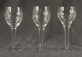 Vintage Elegant Cut Glass Crystal Liquor Cordial Stemware 3PC Lot 5.25&quot; Tall - £8.83 GBP