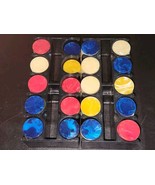 Vintage Lot of 384 Nice Plastic Marbled Poker Chips with 2 Racks - $46.28