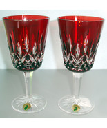 Waterford Lismore Crystal Ruby Red Goblet 2 Piece Set 10 oz. #40000646 NEW - $493.02