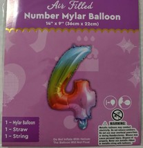 1 Pcs 14&quot; Gradient Number 4 Foil Balloon Four Decoration Happy Birthday ... - £8.02 GBP