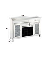Noralie Wine Cabinet w/Led, Mirrored &amp; Faux Diamonds - $2,253.84 CAD