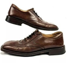 Mezlan Amalfi Dress Shoes Men 9.5 M Brown Leather Bicycle Toe Oxford Lac... - £27.96 GBP
