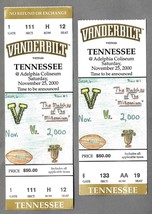 2 Vanderbilt Commodores V Tennessee Volunteers 2000 Football Game Ticket Stubs - £15.82 GBP