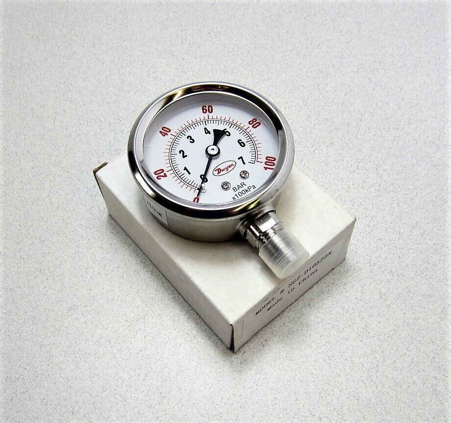 Dwyer SGZ-D10522N 0-100 PSI 2 1/2&quot; Face Pressure Gauge 1/4&quot; NPT New - $17.44