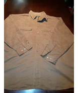 GEORGE FOREMAN MEN’S SHIRT 4X BIG SOLID  BROWN BUTTON LONG SLEEVES FRONT... - $9.89