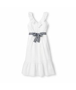 Vineyard Vines Target Sundress white seersucker Midi Dress tiered ruffle... - £39.37 GBP