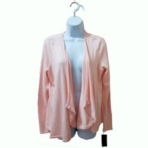 Thalia Sodi Women Chiffon-Back Illusion Cardigan Sweater Pearl Blush Medium - £30.97 GBP