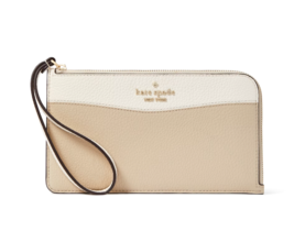 New Kate Spade Lucy Colorblock Pebbled Leather Medium L-zip Wristlet Lig... - $41.76