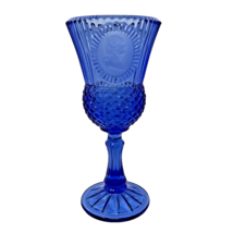 Fostoria Patriotic Blue Goblet 12 oz. Vintage GEORGE WASHINGTON  (1975) ... - £9.73 GBP