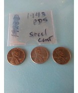 1943 PDS STEEL CENT LOT - WWII ERA 1 YR ISSUE - CIRC - £7.98 GBP