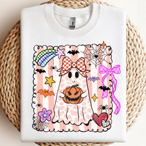 Cute Pumpkin Ghost PNG, Girly Halloween PNG, Preppy Spooky PNG Shirt Design - $2.50