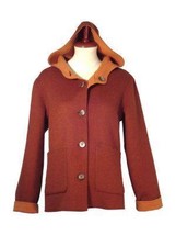 Hooded Jacket,pure Alpaca wool, elegant Outerwear - £230.17 GBP