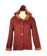 Hooded Jacket,pure Alpaca wool, elegant Outerwear - $288.00
