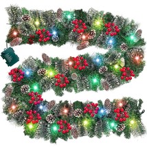 9 Ft 100 Color Led Prelit Artificial Christmas Garland Decor Timer 8 Mod... - £51.67 GBP