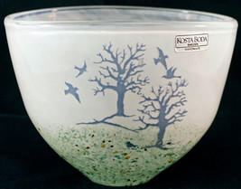 KOSTA BODA Glass Signed KJEIL ENGMAN Vase Bowl Trees Birds Autumn 58262 ... - £95.35 GBP