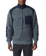 Men’Quarter-Zip Long Sleeve Pullover Patch Sweater 2XL Celestrial blue navy - £70.03 GBP