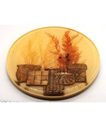 Vintage Lucite Acrylic Country Baskets Dried Flowers 7.5 Inches - $19.99