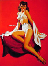 Al Buell Pin Up Girl Poster In White Tight Shorts &amp; Top Sexy Hot Photo Art Print - £7.90 GBP