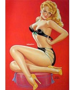 2-Sided Pin-up Girl Poster Peter Driben Black Bikini Incredibly Sexy Hot... - £10.27 GBP