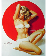ARTHUR SARNOFF PIN-UP GIRL POSTER SEXY WHITE BIKINI PHOTO! HOT PINUP ART! - €8,54 EUR