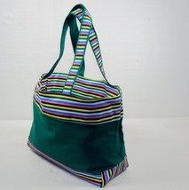 Canvas Resort Tote ~ Kelly Green w/Candy Stripe Accent, Great Republic ~ G803 - £10.14 GBP