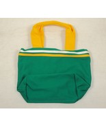 Canvas Mini Tote For Girls 100% Cotton, Kelly Green w/Gold &amp; White Accen... - £10.14 GBP