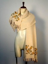 Embroidered cape, huge shawl,wrap with Alpaca wool - £176.93 GBP