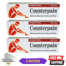 3 X Counterpain Red Warm Hot Relief Muscular Pain Massage Analgesic Balm... - $44.90