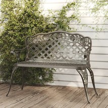  Garden Bench Green Cast Aluminum Medium Durable Garden Bench - $5,823.65 MXN