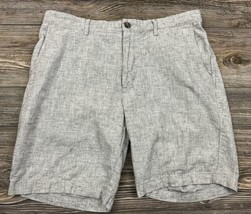 Goodfellow &amp; Co Shorts Men&#39;s LINDEN  Size 34&quot; Grey Linen/Cotton Blend Fl... - $13.07