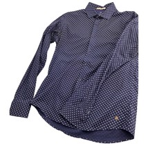 Scotch &amp; Soda Men Shirt Long Sleeve Button Up Navy Blue Stretch Fitted Medium M - £27.69 GBP