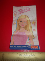 Barbie Doll Art 2002 Mattel Hot Wheels McDonald Happy Meal Paper Bag Container - £7.09 GBP