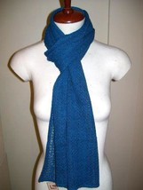 Blue crocheted scarf,shawl made of Babyalpaca wool - £70.13 GBP