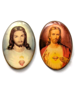 Sacred Heart Of Jesus Pins Lot 2 Oval Christian Catholic Religious Devot... - $23.13 CAD
