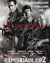 THE EXPENDABLES 2 CAST SIGNED AUTOGRAPH RPT PHOTO STALLONE SCHWARZENEGGE... - £14.15 GBP