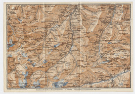 1922 Original Antique Map Of Valser Valley Vals Safiertal Alps Switzerland - £17.13 GBP