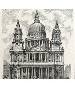 St Paul&#39;s Cathedral Western Front 1901 Victorian London Print Art DWFF10 - £39.32 GBP