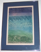 Signed &amp; Numbered 84/150 &quot;At The Shore&quot; By Laura Margolius Woodblock Pri... - £528.20 GBP