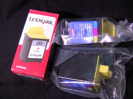 Lot of (3) Lexmark 20  Color Ink Cartridges for X63 X73 X83 X84 X85 Printer - $15.00