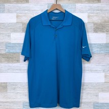 Nike Golf Tour Performance Polo Shirt Blue Short Sleeve Dri Fit Mens Large - £23.45 GBP
