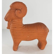Bitossi Style Ram Bighorn Sheep Goat Terracotta Bud Vase Planter Chia Pet - $49.99