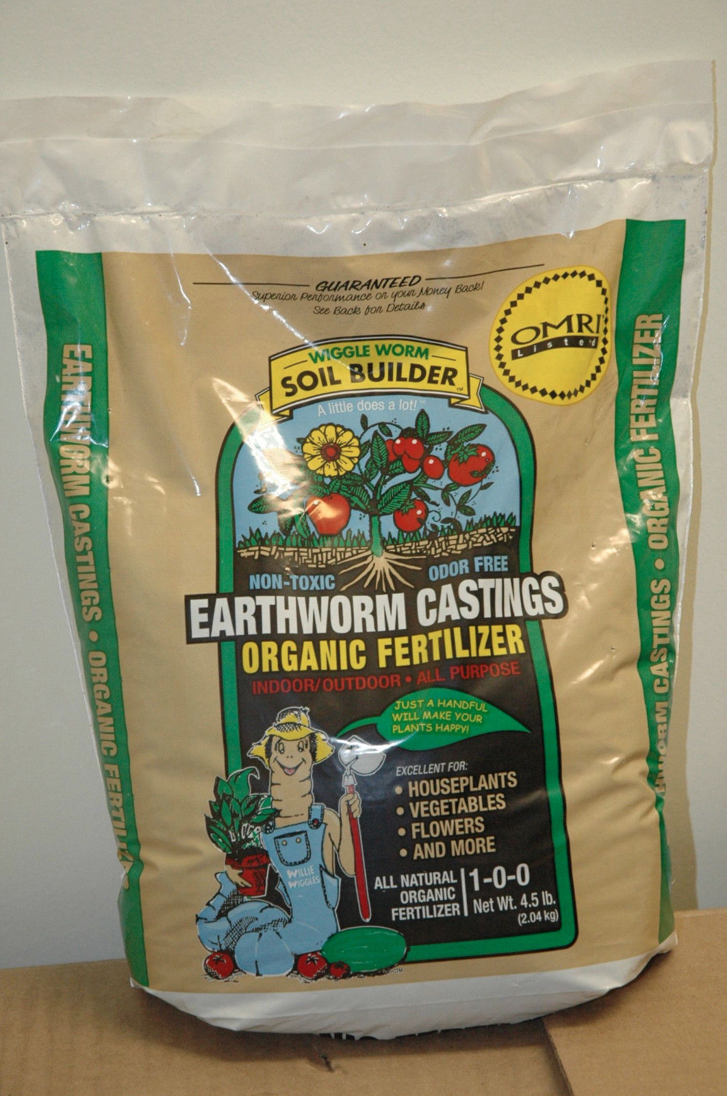4.5 Lb. Wiggle Worm Soil Builder Earthworm Castings OMRI Listed Organic Fert. - $18.99